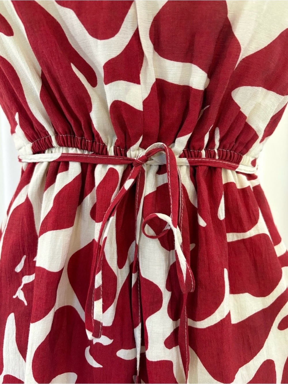 Mango Red and White Short Sleeve Mini Dress - Picture 4 of 8